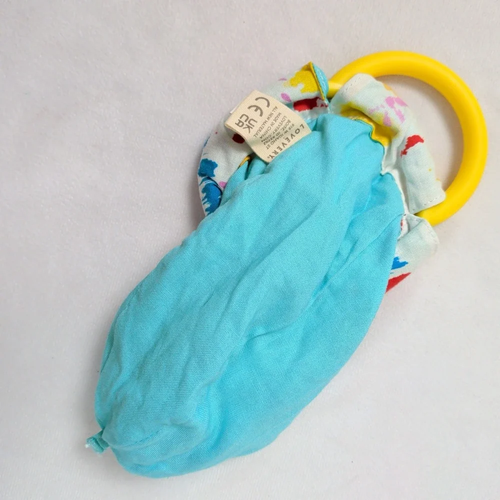 Lovevery Organic Cotton Sensory Pouch Crinkle Toy Paint Splatter Thinker Kit
